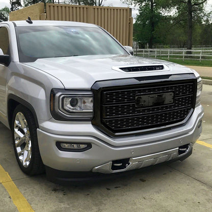 2016-2018 GMC Sierra 1500 Glossy Black Mesh Denali Style Hood Replacement Grille