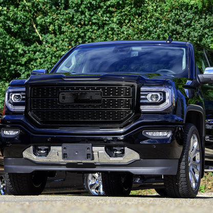 2016-2018 GMC Sierra 1500 Glossy Black Mesh Denali Style Hood Replacement Grille