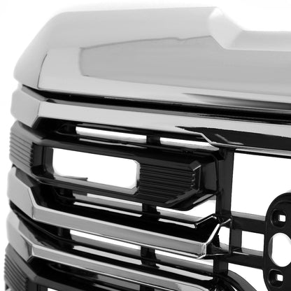 2022-2025 GMC Sierra 1500 Chrome AT4 Style Mesh Front Upper Hood Grille