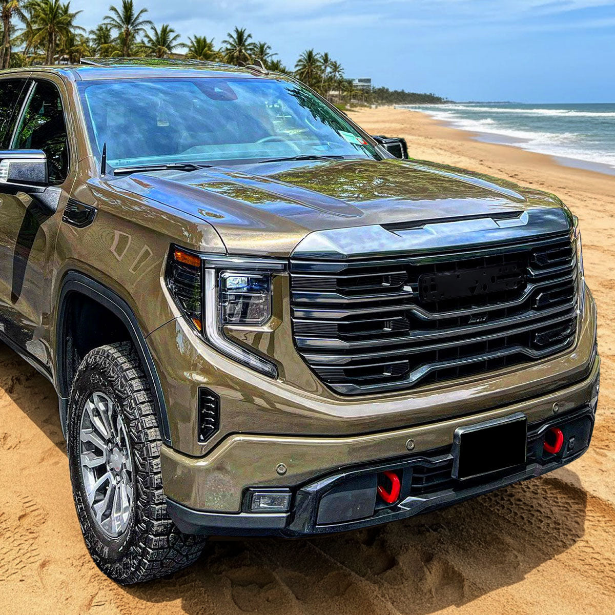 2022-2025 GMC Sierra 1500 Chrome AT4 Style Mesh Front Upper Hood Grille