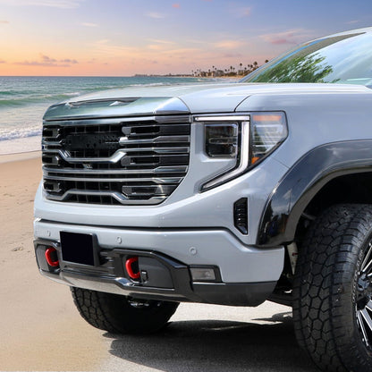 2022-2025 GMC Sierra 1500 Chrome AT4 Style Mesh Front Upper Hood Grille