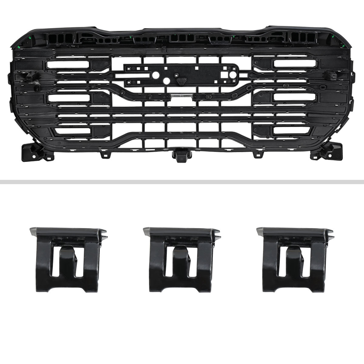 2022-2025 GMC Sierra 1500 Glossy Black AT4 Style Mesh Front Upper Hood Grille