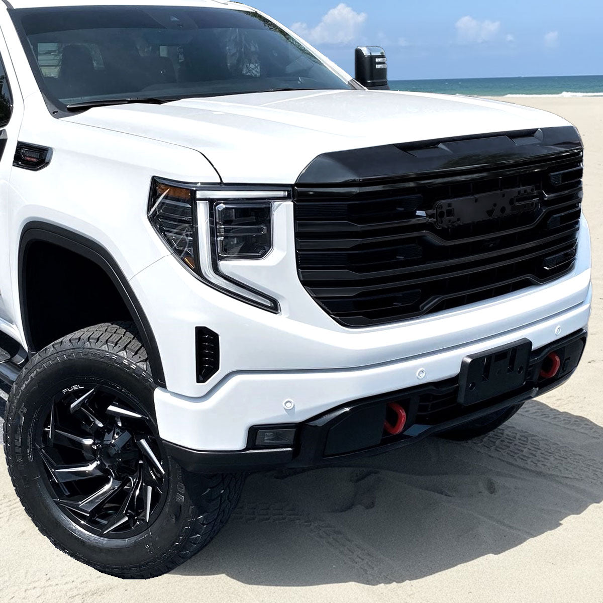 2022-2025 GMC Sierra 1500 Glossy Black AT4 Style Mesh Front Upper Hood Grille