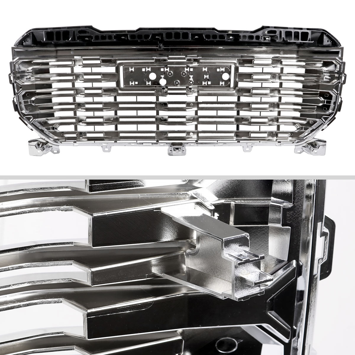 2022-2025 GMC Sierra 1500 Chrome Denali Style Front Upper Mesh Hood Grille