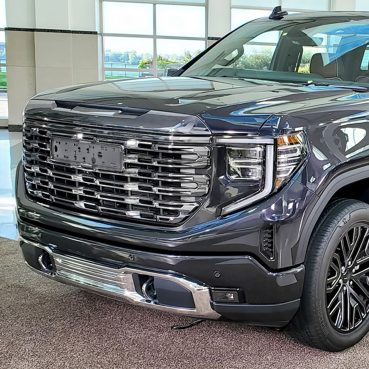 2022-2025 GMC Sierra 1500 Chrome Denali Style Front Upper Mesh Hood Grille