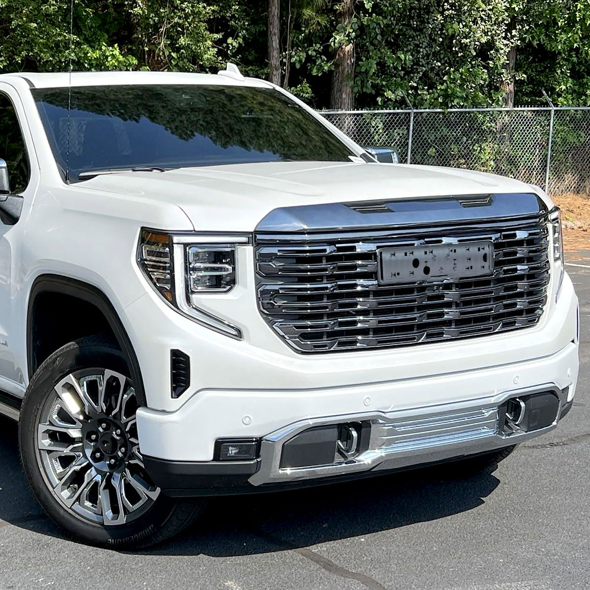 2022-2025 GMC Sierra 1500 Chrome Denali Style Front Upper Mesh Hood Grille