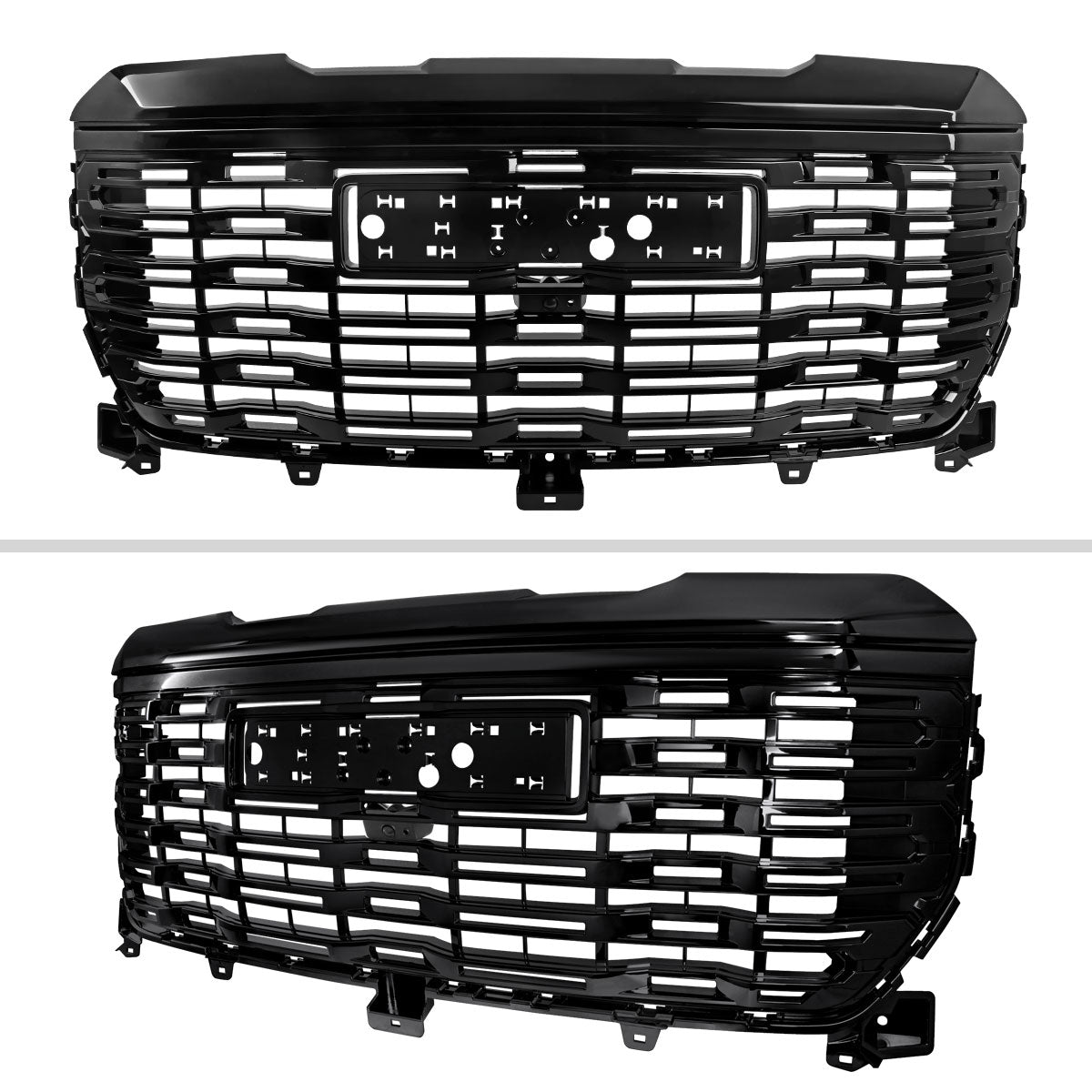 2022-2025 GMC Sierra 1500 Glossy Black Denali Style Front Upper Mesh Hood Grille