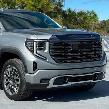 2022-2025 GMC Sierra 1500 Glossy Black Denali Style Front Upper Mesh Hood Grille