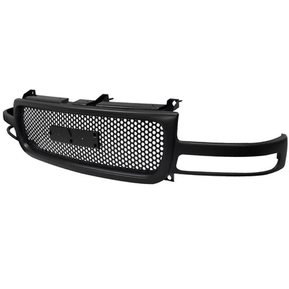 1999-2002 GMC Sierra 1500 2500LD/ 2000-2006 Yukon + XL Black ABS Round Hole Mesh Grille