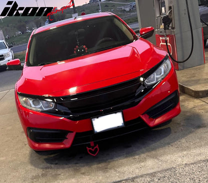 2016-2021 Honda Civic 10th Gen Mesh Gloss Black Front Bumper Car Grill