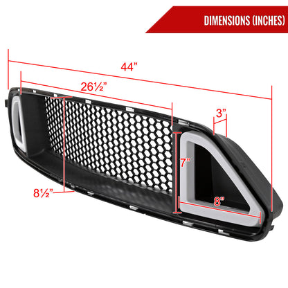 2015-2017 Ford Mustang Black ABS Mesh Grille w/ Dual Integrated LED Bar