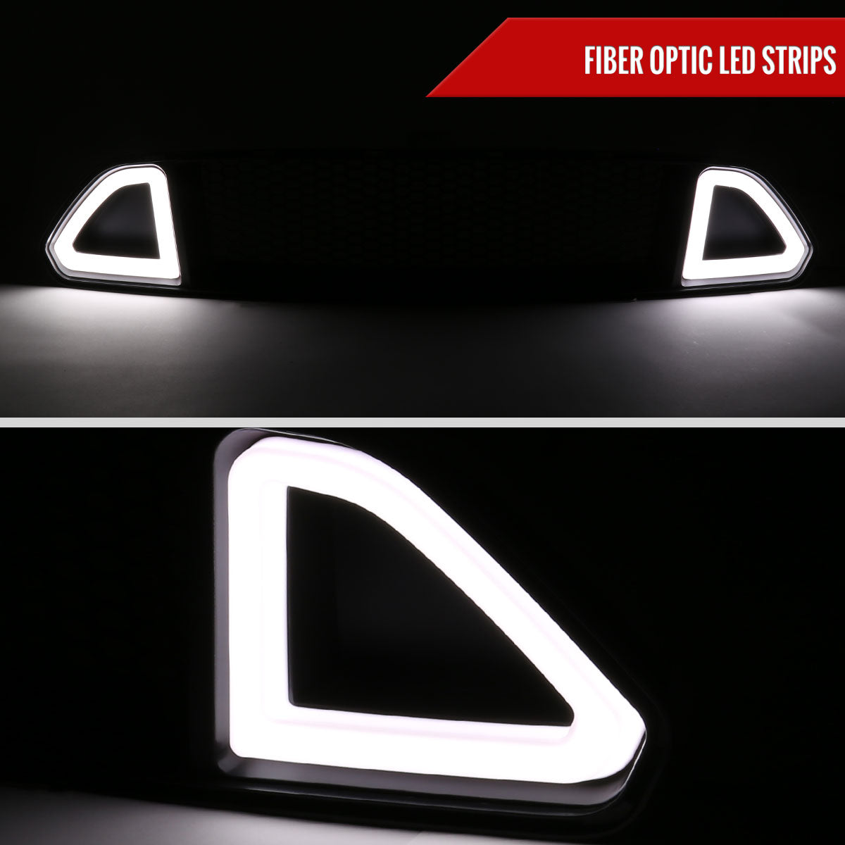 2015-2017 Ford Mustang Black ABS Mesh Grille w/ Dual Integrated LED Bar