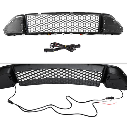 2015-2017 Ford Mustang Black ABS Mesh Grille w/ Dual Integrated LED Bar