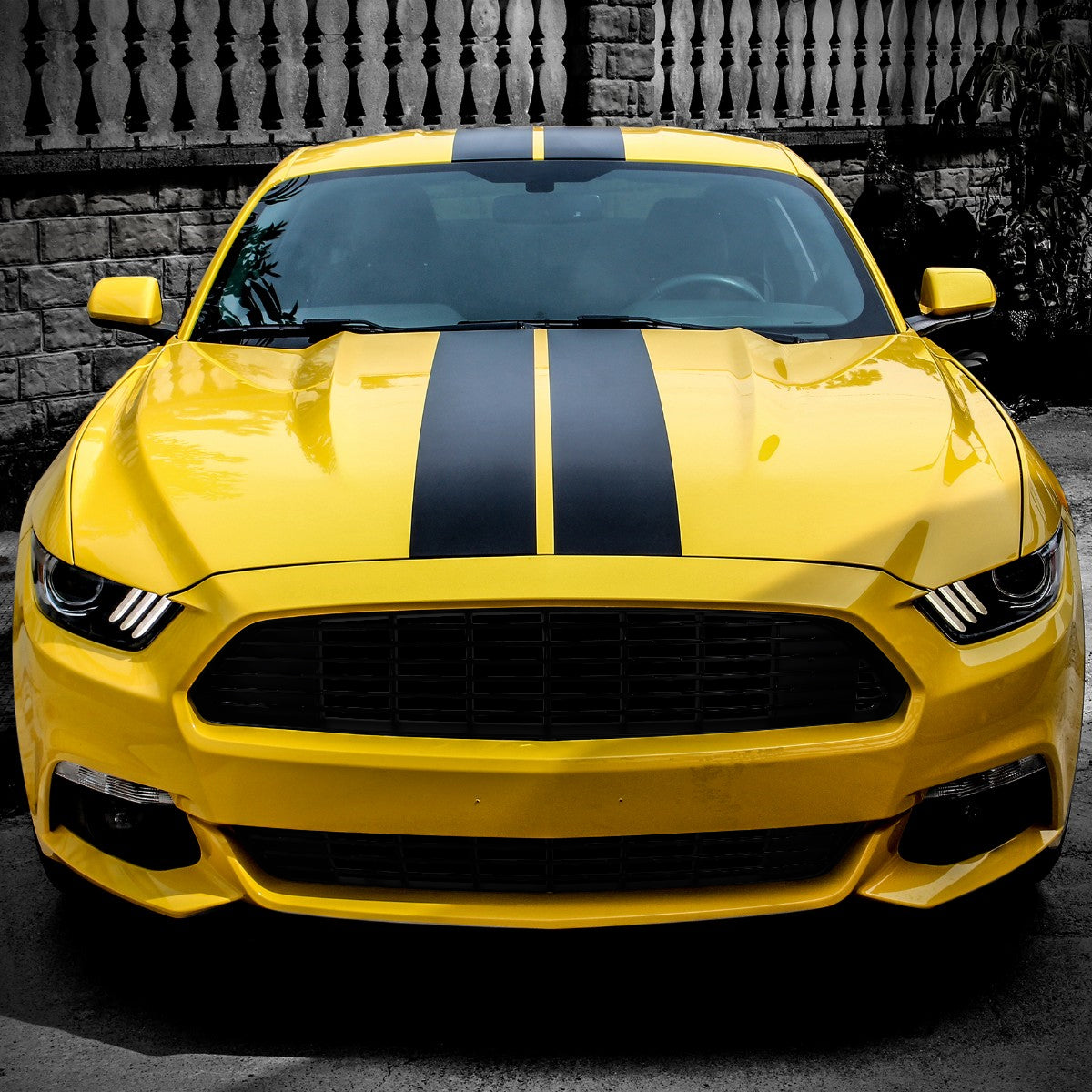 2015-2017 Ford Mustang Black ABS California Edition Style Upper & Lower Grille - 2PC