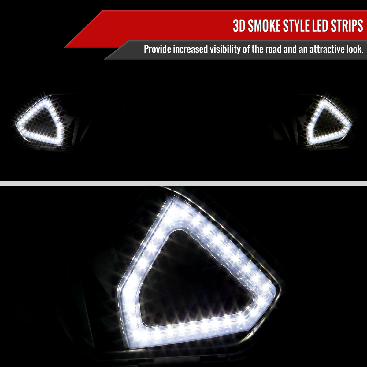 2018-2023 Ford Mustang Shark Style Hood Grille w/ 3D Smoked Lens LED Turn Signal Lights