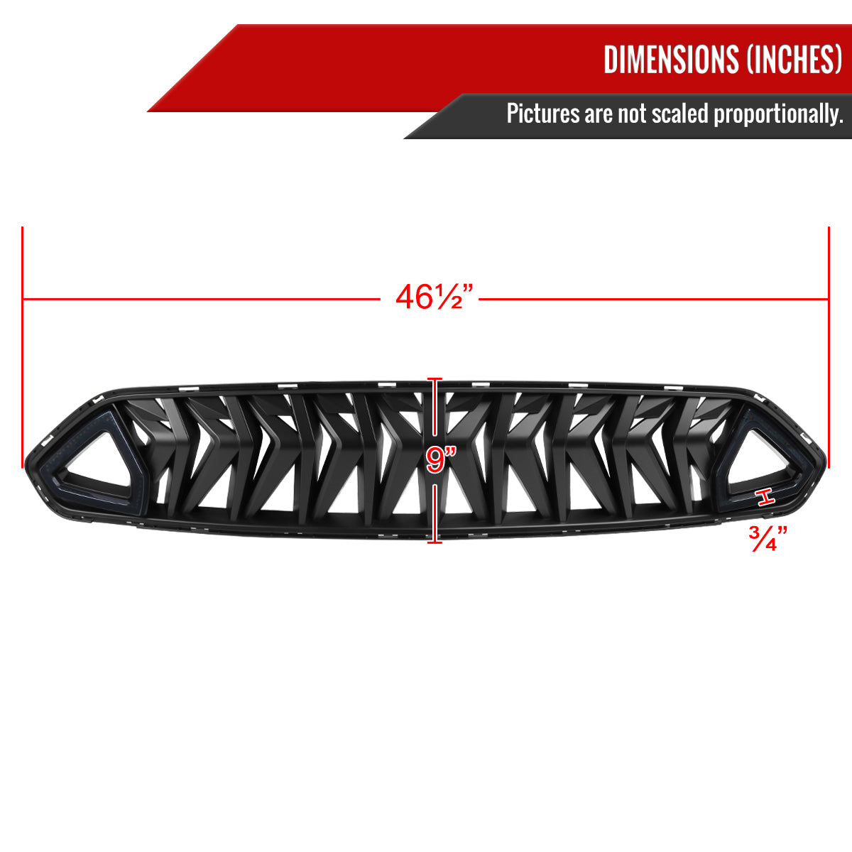 2018-2023 Ford Mustang Shark Style Hood Grille w/ Sequential LED Turn Signal Lights