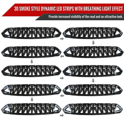 2018-2023 Ford Mustang Shark Style Hood Grille w/ Sequential LED Turn Signal Lights