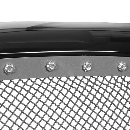 2002-2005 Dodge RAM 1500/ 2003-2005 RAM 2500/3500 Glossy Black 1PC Rivet Mesh Style Front Grille