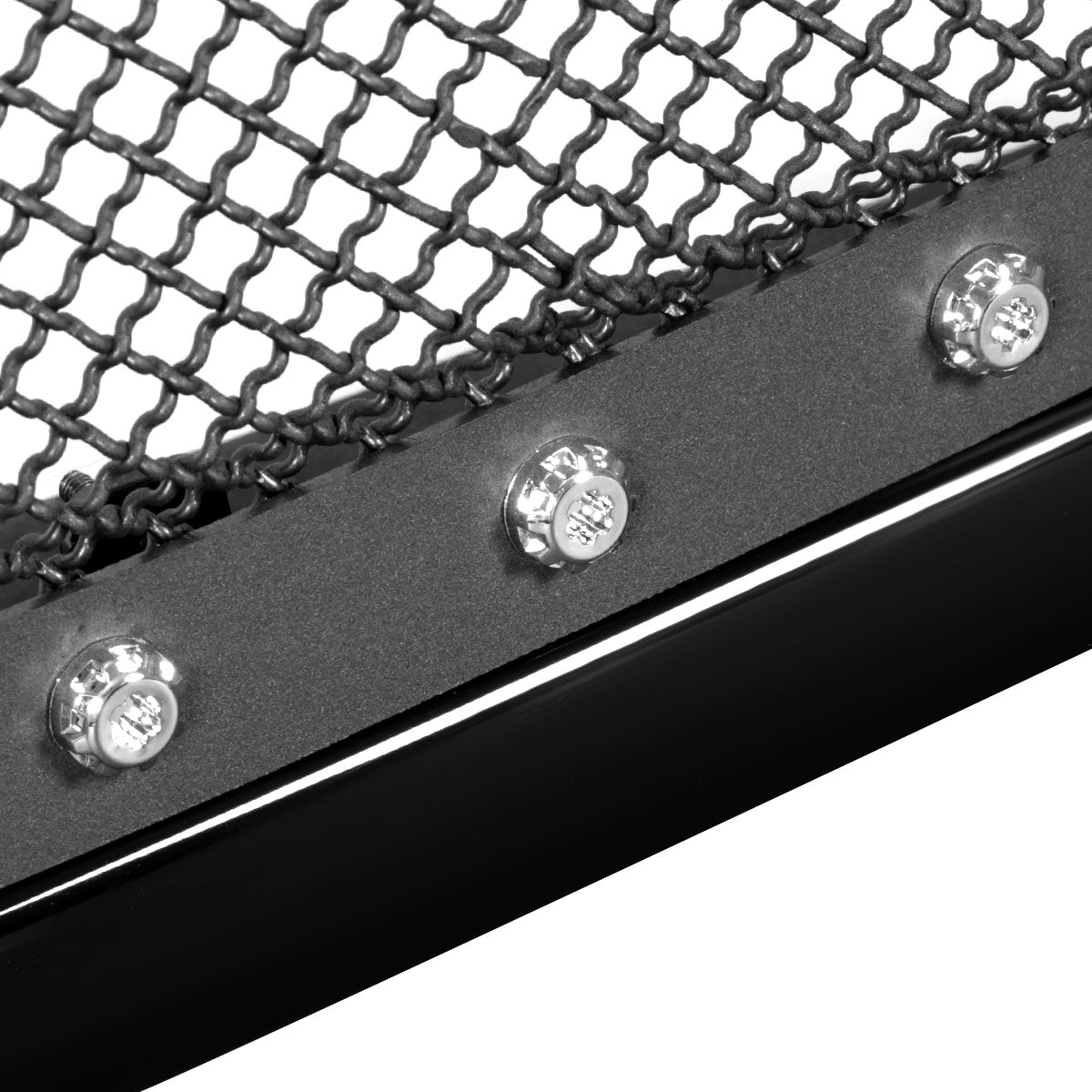 2002-2005 Dodge RAM 1500/ 2003-2005 RAM 2500/3500 Glossy Black 1PC Rivet Mesh Style Front Grille