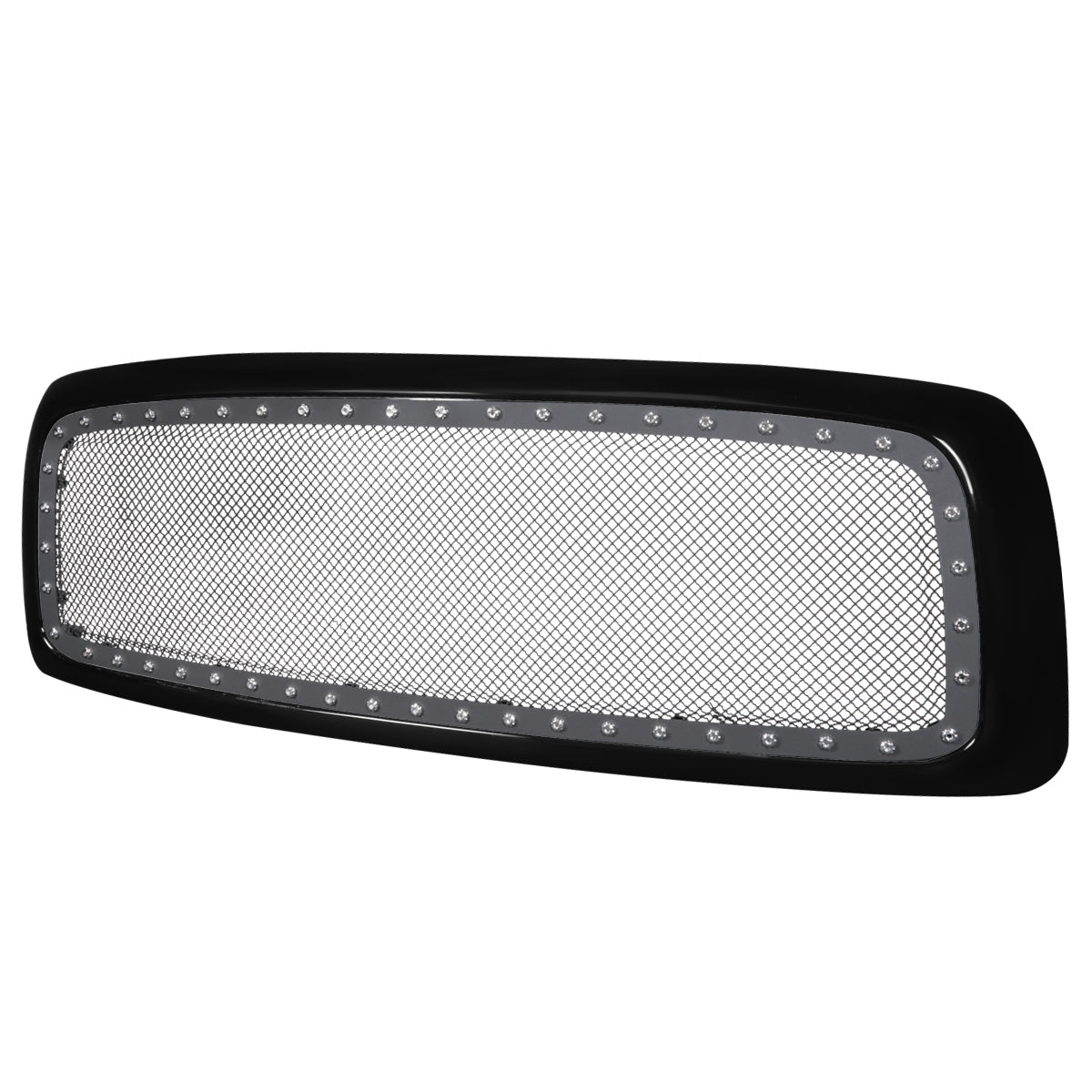 2002-2005 Dodge RAM 1500/ 2003-2005 RAM 2500/3500 Glossy Black 1PC Rivet Mesh Style Front Grille