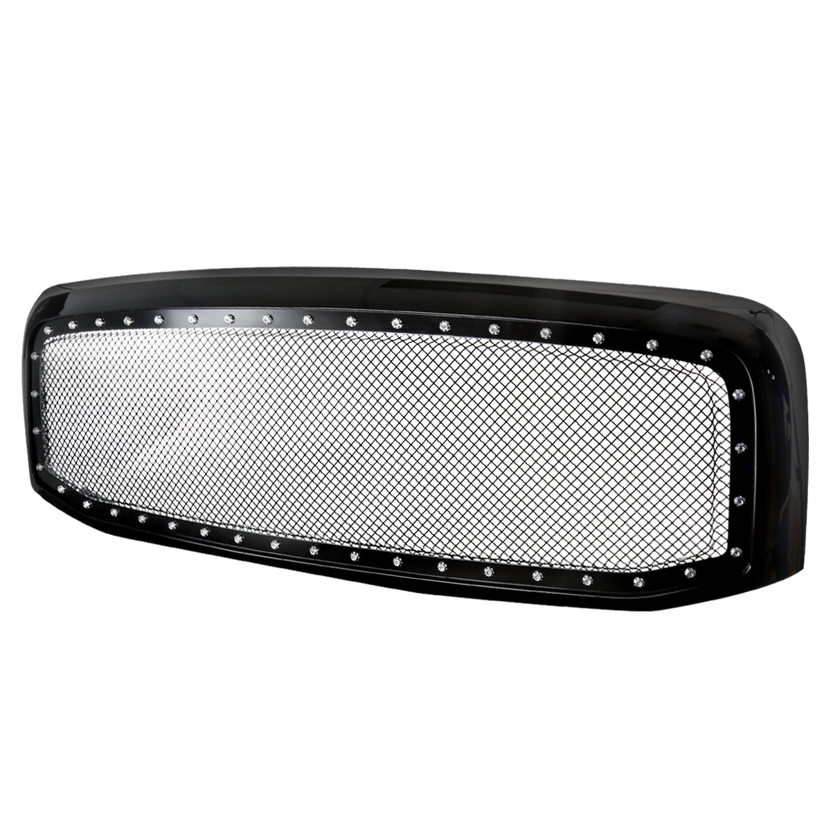 2006-2008 Dodge RAM Glossy Black ABS Rivet Style Grille w/ Stainless Steel Mesh