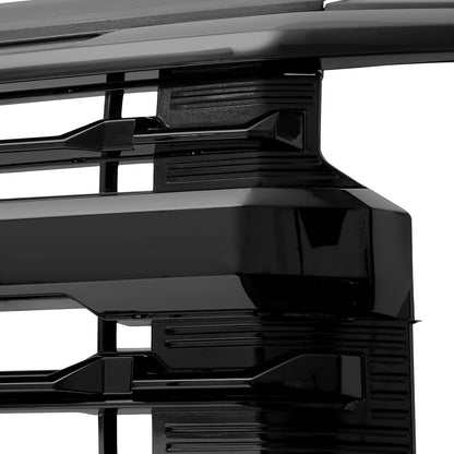 2022-2026 Chevrolet Silverado 1500 Glossy Black Mesh Front Upper Hood Grille