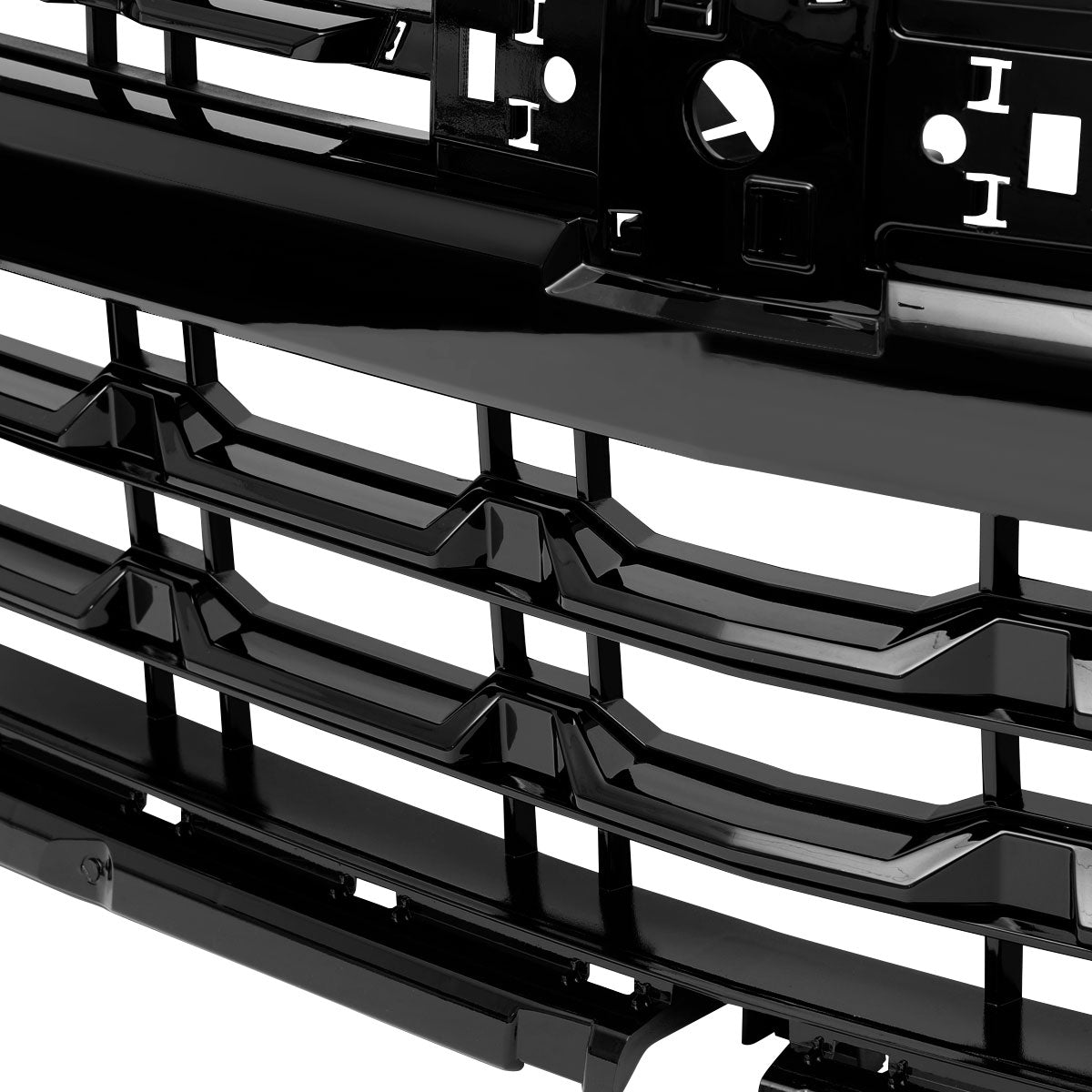 2022-2026 Chevrolet Silverado 1500 Glossy Black Mesh Front Upper Hood Grille