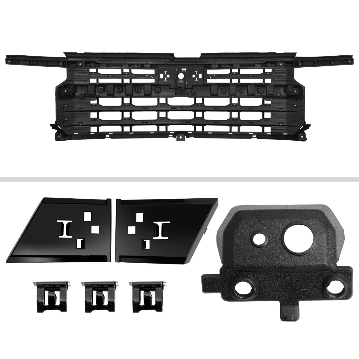 2022-2026 Chevrolet Silverado 1500 Glossy Black Mesh Front Upper Hood Grille