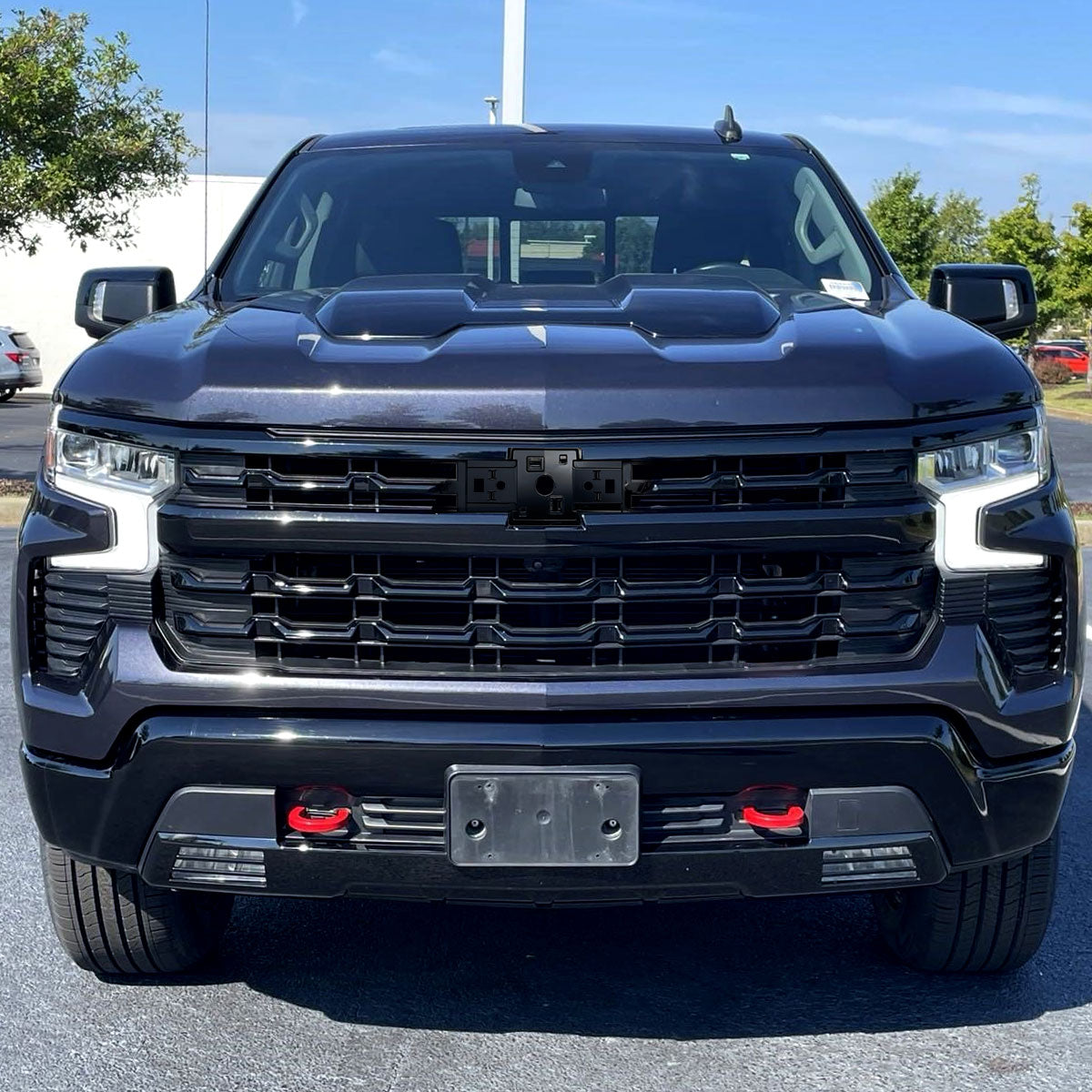 2022-2026 Chevrolet Silverado 1500 Glossy Black Mesh Front Upper Hood Grille