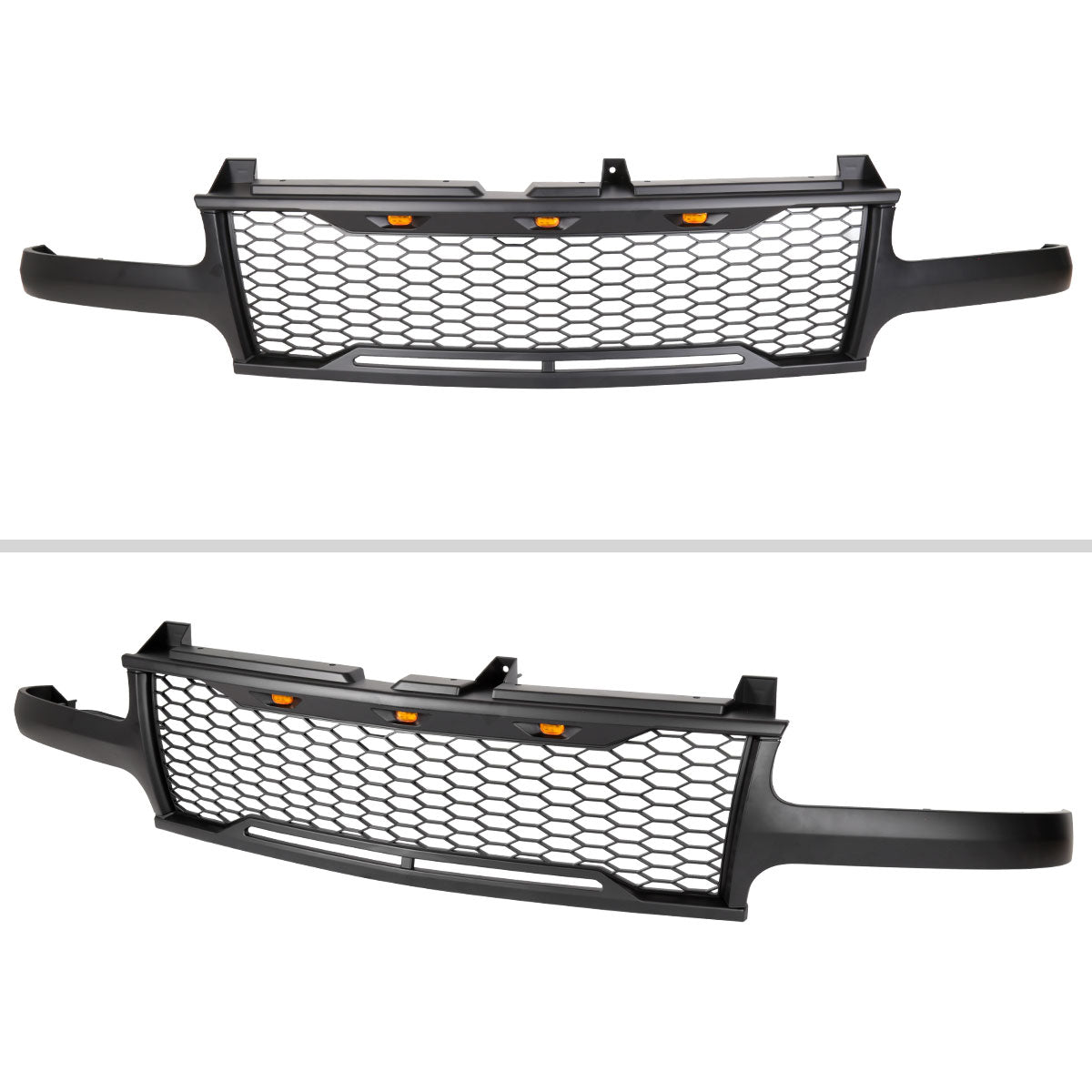 1999-2002 Chevrolet Silverado 1500/2000-2006 Tahoe/Suburban Matte Black Mesh Replacement Grille w/ LED Lights