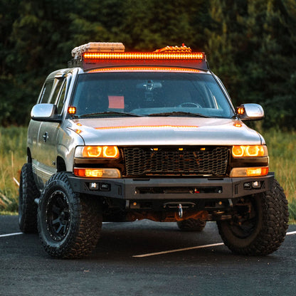 1999-2002 Chevrolet Silverado 1500/2000-2006 Tahoe/Suburban Glossy Black Mesh Replacement Grille w/ LED Lights