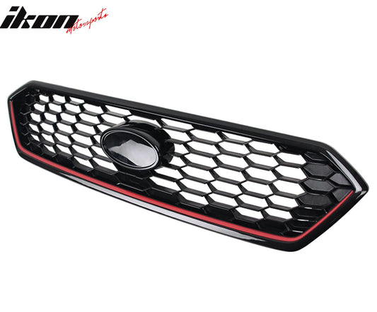 2018-2021 Subaru WRX Gloss Black W/ Red JDM Front Bumper Grille ABS