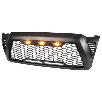 2005-2011 Toyota Tacoma Matte Black Mesh Replacement Grille w/ LED Lights