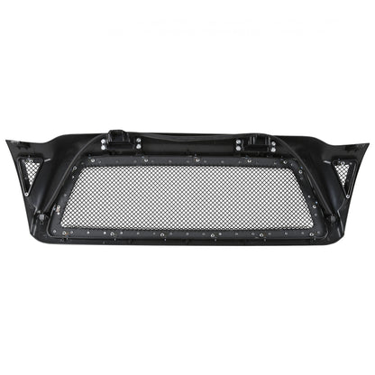 2005-2011 Toyota Tacoma Glossy Black ABS Rivet Style Grille w/ Stainless Steel Mesh