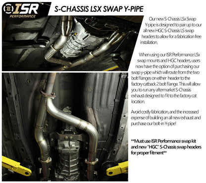 ISR LS Swap Y-Pipe for Nissan 240sx S13 S14 S-Chassis - Off-Road Competition Use Only