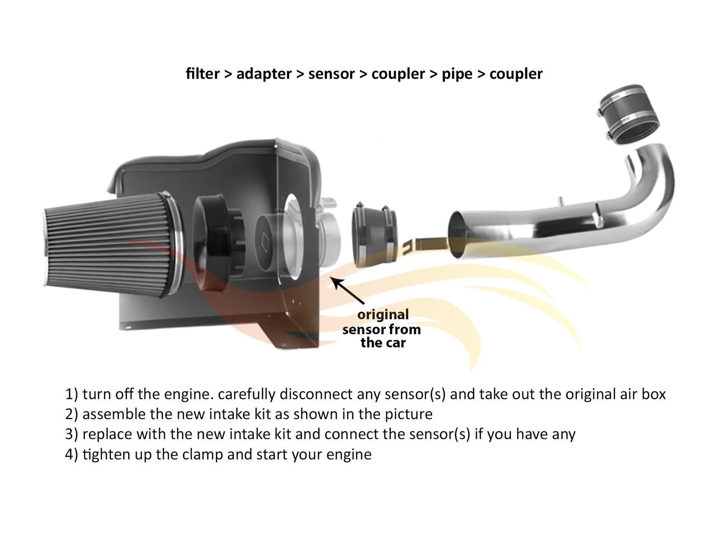 Heat Shield Air Intake Kit For 2007-2008 Avalanche/Tahoe/Yukon 5.3L | Rtunes Racing | HI-CD-02RD-04