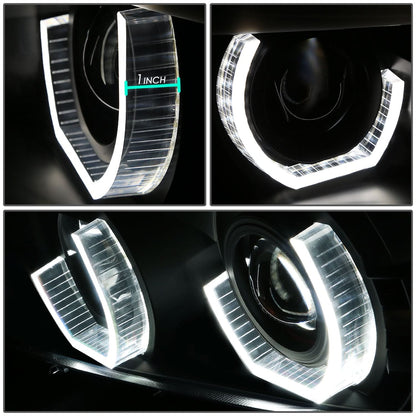 99-01 BMW 3-Series 3D Crystal Halo Projector LED Headlights Black