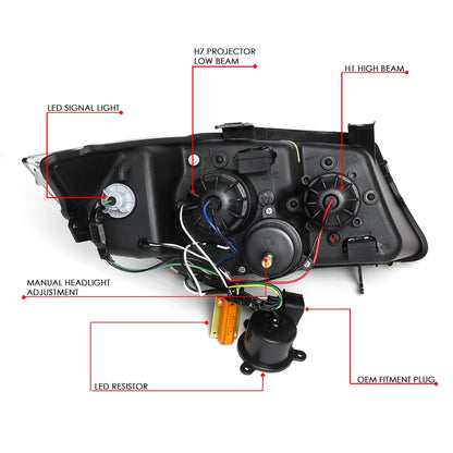 06-12 BMW 3-Series E90 3D Crystal Halo Projector LED Headlights