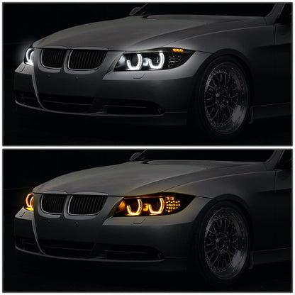06-12 BMW 3-Series E90 3D Crystal Halo Projector Sequential Headlights