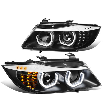 06-12 BMW 3-Series E90 3D Crystal Halo Projector Sequential Headlights