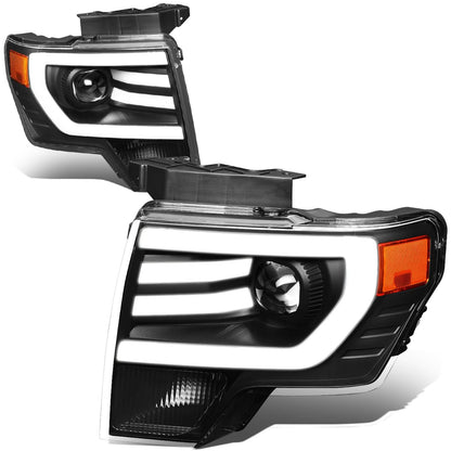 09-14 Ford F-150 3D LED Projector Headlights Black Housing