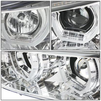 2012-2016 BMW F30 3-Series 3D LED Bar Headlights Chrome Housing