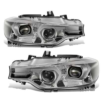 2012-2015 BMW 3-Series 3D LED Swoosh Projector Switchback Headlights