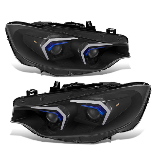 2014-2020 BMW 428i 430i 435i 440i M3 HID LED Headlights Black Housing
