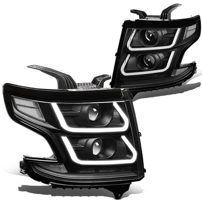 15-18 Chevrolet Suburban/Tahoe 3D LED Projector Headlights Black