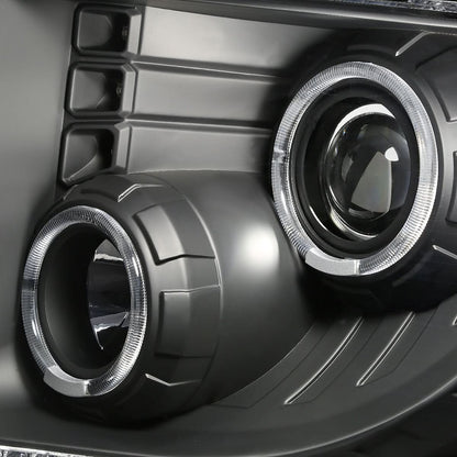 2009-2014 Ford F-150 LED Halo Projector Headlights - Black Housing