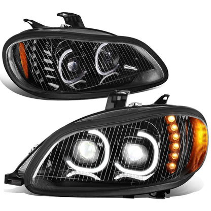 04-12 Freightliner M2 Projector LED DRL Headlights - Black Housing