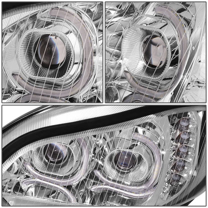 03-19 Freightliner M2 Projector LED DRL Chrome Headlights