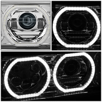 2018-2023 Volvo VNL/VNR White Halo Ring Chrome Headlights