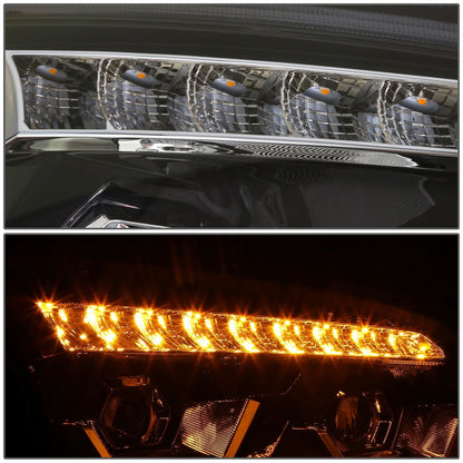 2008-2017 Kenworth T660 LED Sequential Projector Headlights Black